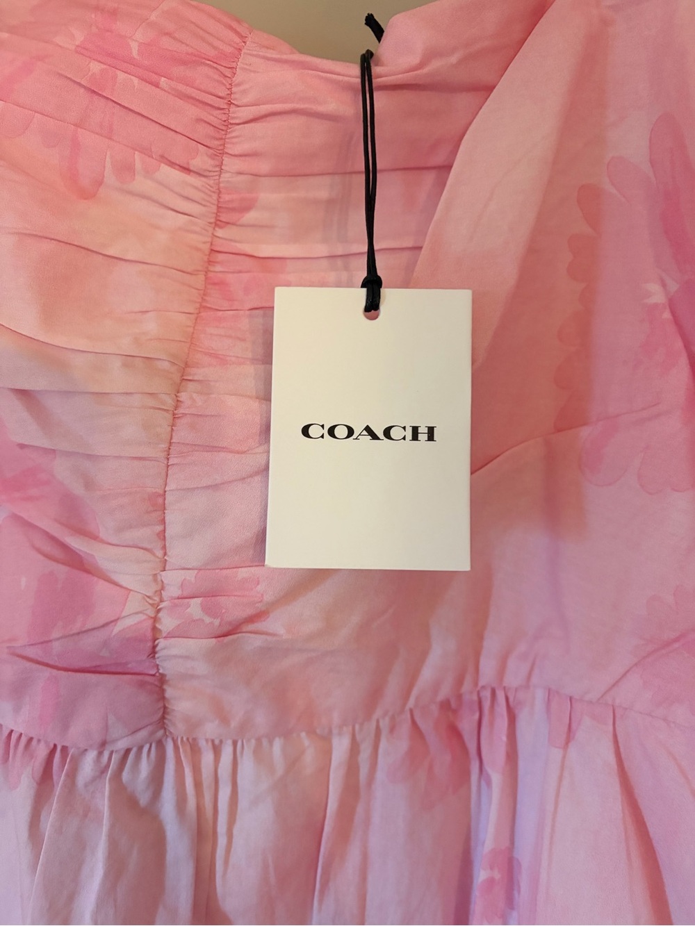 NWT Coach Puff Sleeve Floral Dress Pink Size 14 Cottagecore MSRP $395 - Picture 8 of 10